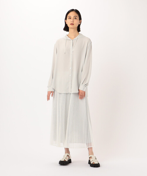 Gabardine K.T（ギャバジンケーティー）の「T／Cレース プリーツスカート（スカート・レディース・ブラック/ホワイト・9号）」の4枚目の写真