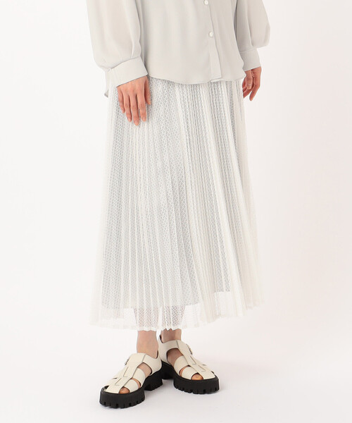 Gabardine K.T（ギャバジンケーティー）の「T／Cレース プリーツスカート（スカート・レディース・ブラック/ホワイト・9号）」の5枚目の写真
