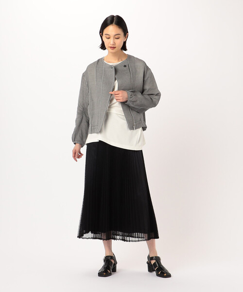 Gabardine K.T（ギャバジンケーティー）の「T／Cレース プリーツスカート（スカート・レディース・ブラック/ホワイト・9号）」の6枚目の写真