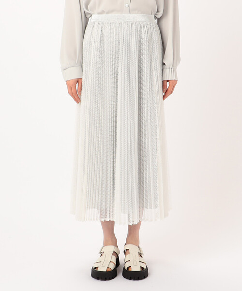Gabardine K.T（ギャバジンケーティー）の「T／Cレース プリーツスカート（スカート・レディース・ブラック/ホワイト・9号）」の9枚目の写真