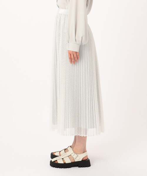 Gabardine K.T（ギャバジンケーティー）の「T／Cレース プリーツスカート（スカート・レディース・ブラック/ホワイト・9号）」の10枚目の写真