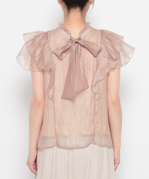 mysty woman（ミスティウーマン）の「フレアスリーブ2WAYブラウス　 493901（シャツ/ブラウス・レディース・ピンク/アイボリー/ブラック・FREE）」の15枚目の写真