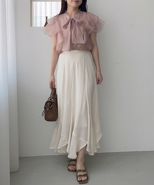 mysty woman（ミスティウーマン）の「フレアスリーブ2WAYブラウス　 493901（シャツ/ブラウス・レディース・ピンク/アイボリー/ブラック・FREE）」の22枚目の写真