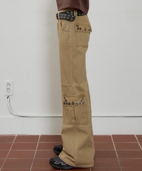 セール】【ESC STUDIO】eyelet denim bootcut pants