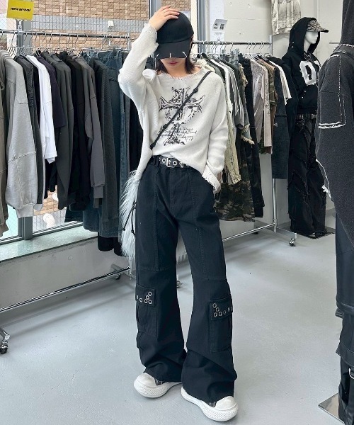パンツ YOUHEE EYELET BOOTSCUT PANTS 4BNY123 YOUHEE EYELET BOOTSCUT PANTS 4BNY123