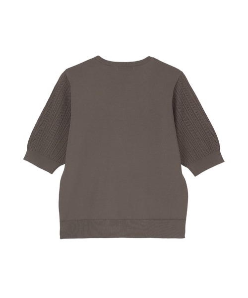 TOKYO SHIRTS(トウキョウシャツ)の「レディースニット 袖透かし プルオーバー(ニット/セーター・レディース・ブラウン/ネイビー・M/L/LL)」の3枚目の写真