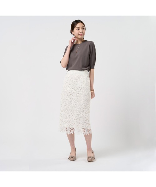 TOKYO SHIRTS(トウキョウシャツ)の「レディースニット 袖透かし プルオーバー(ニット/セーター・レディース・ブラウン/ネイビー・M/L/LL)」の13枚目の写真