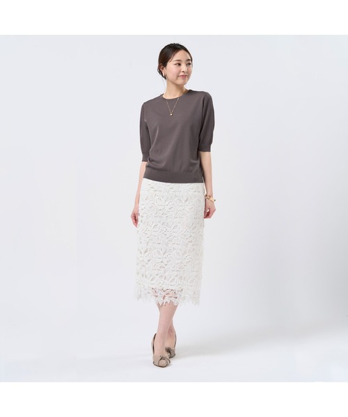 TOKYO SHIRTS(トウキョウシャツ)の「レディースニット 袖透かし プルオーバー(ニット/セーター・レディース・ブラウン/ネイビー・M/L/LL)」の15枚目の写真