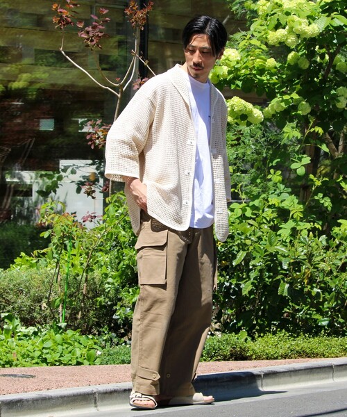 ARMY TWILL（アーミーツイル）の「【ARMY TWILL/アーミーツイル】Cotton Mesh Shirt コットンメッシュシャツ（シャツ/ブラウス・メンズ・アイボリー/ブラック・S/M/L）」の3枚目の写真