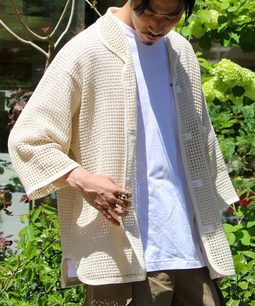 ARMY TWILL（アーミーツイル）の「【ARMY TWILL/アーミーツイル】Cotton Mesh Shirt コットンメッシュシャツ（シャツ/ブラウス・メンズ・アイボリー/ブラック・S/M/L）」の4枚目の写真