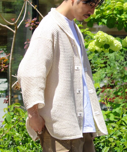 ARMY TWILL（アーミーツイル）の「【ARMY TWILL/アーミーツイル】Cotton Mesh Shirt コットンメッシュシャツ（シャツ/ブラウス・メンズ・アイボリー/ブラック・S/M/L）」の5枚目の写真