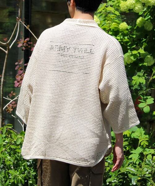 ARMY TWILL（アーミーツイル）の「【ARMY TWILL/アーミーツイル】Cotton Mesh Shirt コットンメッシュシャツ（シャツ/ブラウス・メンズ・アイボリー/ブラック・S/M/L）」の6枚目の写真