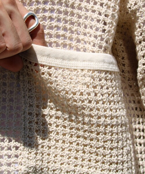 ARMY TWILL（アーミーツイル）の「【ARMY TWILL/アーミーツイル】Cotton Mesh Shirt コットンメッシュシャツ（シャツ/ブラウス・メンズ・アイボリー/ブラック・S/M/L）」の10枚目の写真