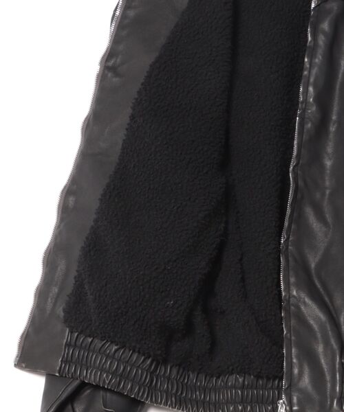 【ATELANE】 アンティークフェイクレザー 裏ボアボンバージャケット / アテレーン