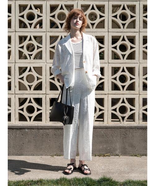 Te chichi TERRASSE(テチチテラス)の「【セットアップ可】レースセンターシームパンツ《2025summer catalog item》(その他パンツ・レディース・ブラック/オフホワイト・F)」の1枚目の写真