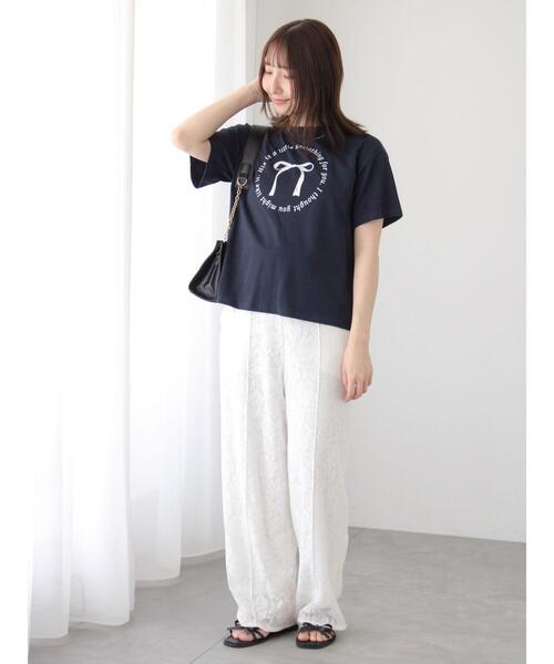 Te chichi TERRASSE(テチチテラス)の「【セットアップ可】レースセンターシームパンツ《2025summer catalog item》(その他パンツ・レディース・ブラック/オフホワイト・F)」の4枚目の写真