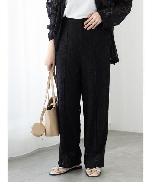 Te chichi TERRASSE(テチチテラス)の「【セットアップ可】レースセンターシームパンツ《2025summer catalog item》(その他パンツ・レディース・ブラック/オフホワイト・F)」の10枚目の写真