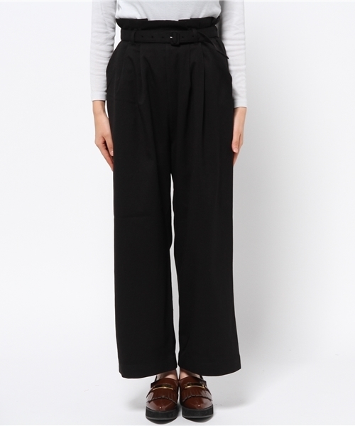 Heather（ヘザー）の「TRギャザーワイドパンツ  708237（その他パンツ・レディース・ブラック/キャメル/チェック・FREE）」の4枚目の写真