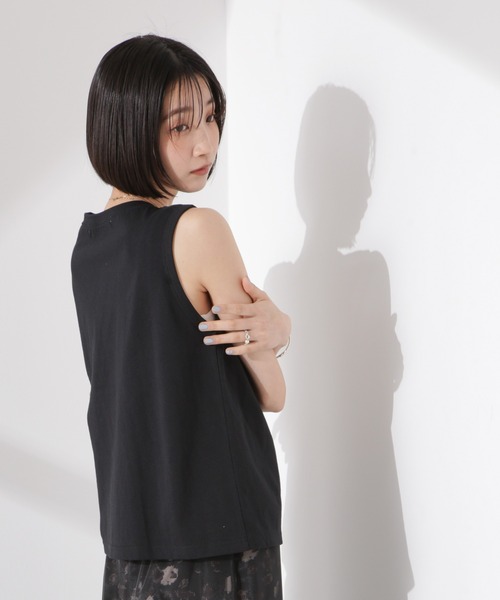NANO universe(ナノユニバース)の「ドライタッチ天竺リボン結びディティールトップス(Tシャツ/カットソー・レディース・ライトベージュ/ブラック/キャメル・FREE)」の20枚目の写真