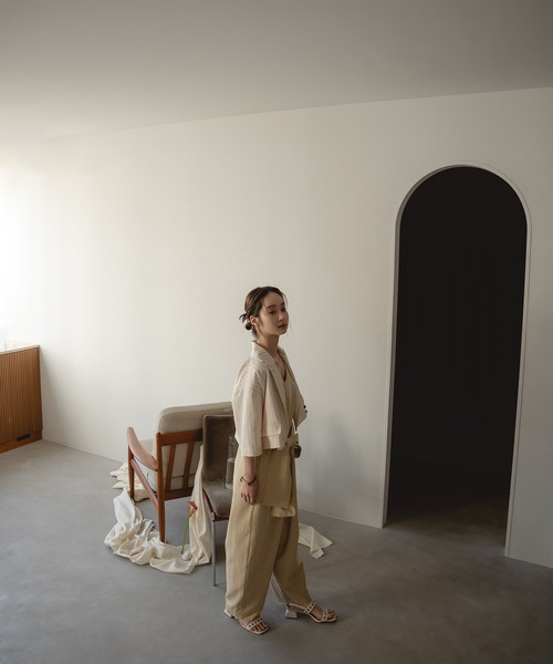 mideal（マイディール）の「double button stripe jacket / ダブルボタンストライプジャケット（テーラードジャケット・レディース・アイボリー/グレー・FREE）」の11枚目の写真