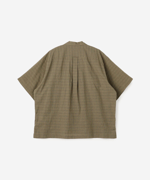 SEDAN ALL-PURPOSE（セダンオールパーパス）の「SEDAN ALL-PURPOSE | Dobby Plaid Open Collar S/S Shirt MEN（シャツ/ブラウス・メンズ・ブルー/ブラウン・XL/L/M）」の17枚目の写真