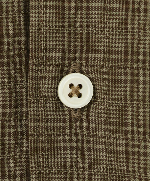 SEDAN ALL-PURPOSE（セダンオールパーパス）の「SEDAN ALL-PURPOSE | Dobby Plaid Open Collar S/S Shirt MEN（シャツ/ブラウス・メンズ・ブルー/ブラウン・XL/L/M）」の12枚目の写真