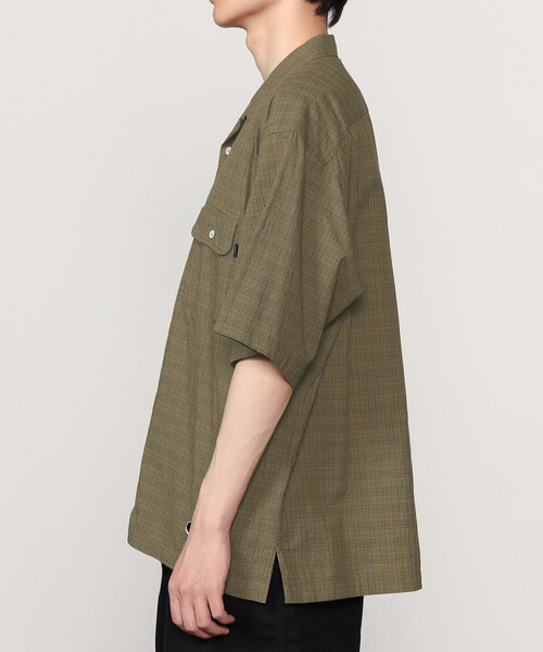 SEDAN ALL-PURPOSE | Dobby Plaid Open Collar S/S Shirt MEN