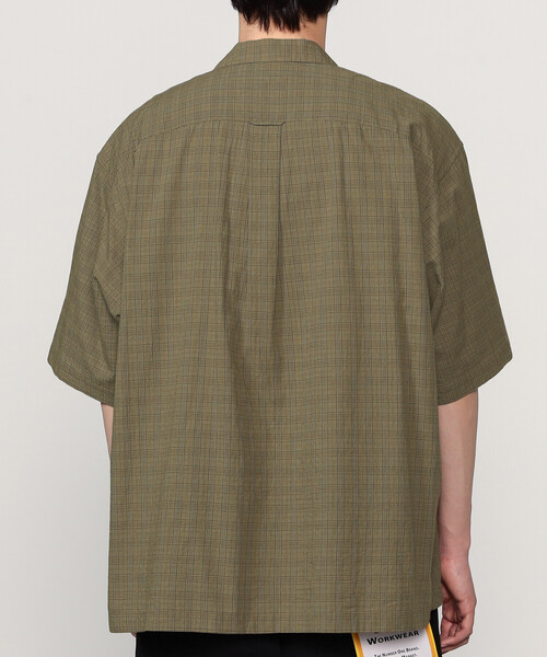SEDAN ALL-PURPOSE（セダンオールパーパス）の「SEDAN ALL-PURPOSE | Dobby Plaid Open Collar S/S Shirt MEN（シャツ/ブラウス・メンズ・ブルー/ブラウン・XL/L/M）」の7枚目の写真