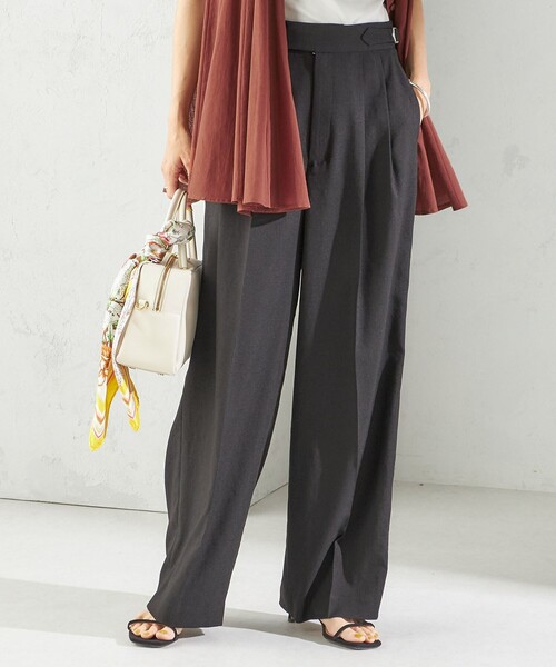 SHIPS（シップス）の「〈手洗い可能〉麻調 合繊 2タック ワイド パンツ 2（その他パンツ・レディース・ブラック/ベージュ/ネイビー・36/38/40）」の19枚目の写真