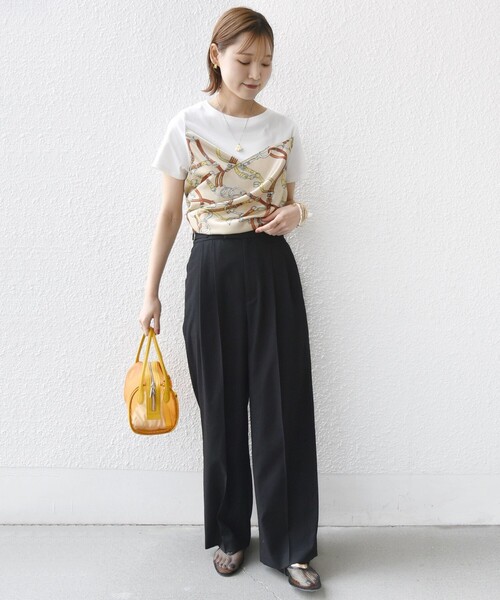 SHIPS（シップス）の「〈手洗い可能〉麻調 合繊 2タック ワイド パンツ 2（その他パンツ・レディース・ブラック/ベージュ/ネイビー・36/38/40）」の21枚目の写真