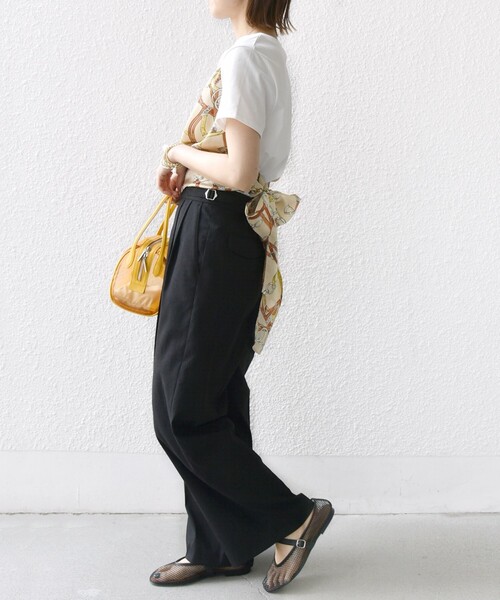 SHIPS（シップス）の「〈手洗い可能〉麻調 合繊 2タック ワイド パンツ 2（その他パンツ・レディース・ブラック/ベージュ/ネイビー・36/38/40）」の22枚目の写真