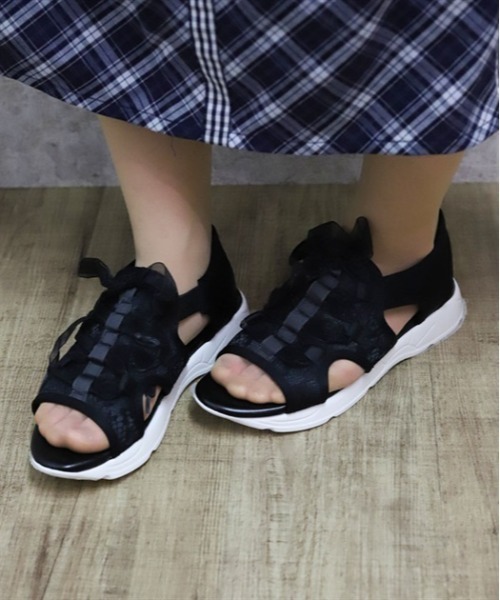 axesfemmeリボン使いスニーカーサンダル セール】リボン使いスニーカーサンダル（サンダル）｜axes femme