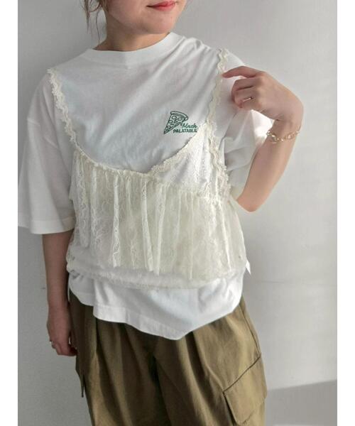 SM2（エスエムツー）の「food刺繍Tシャツ（Tシャツ/カットソー・レディース・オフホワイト/ブルー/チャコールグレー/イエロー/ブラウン・F）」の10枚目の写真