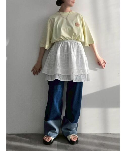 SM2（エスエムツー）の「food刺繍Tシャツ（Tシャツ/カットソー・レディース・オフホワイト/ブルー/チャコールグレー/イエロー/ブラウン・F）」の21枚目の写真