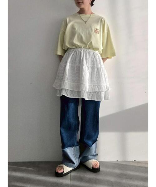 SM2（エスエムツー）の「food刺繍Tシャツ（Tシャツ/カットソー・レディース・オフホワイト/ブルー/チャコールグレー/イエロー/ブラウン・F）」の19枚目の写真