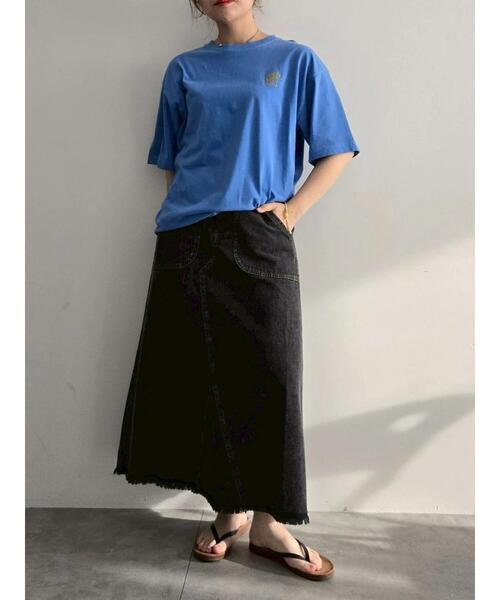 SM2（エスエムツー）の「food刺繍Tシャツ（Tシャツ/カットソー・レディース・オフホワイト/ブルー/チャコールグレー/イエロー/ブラウン・F）」の13枚目の写真