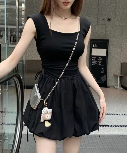 Nia(ニア)の「Nia(ニア)/バルーンシルエット ミニワンピース(ワンピース・レディース・ホワイト/ブラック・SMALL/MEDIUM)」の9枚目の写真