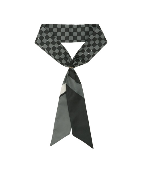 TOKYO SHIRTS（トウキョウシャツ）の「プリント リング付きスカーフ（バンダナ/スカーフ・レディース・グレー/ネイビー系/パープル/イエロー系・FREE）」の2枚目の写真