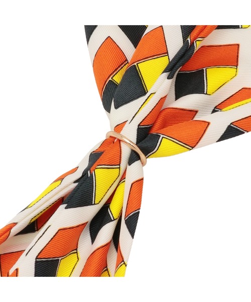 TOKYO SHIRTS（トウキョウシャツ）の「プリント リング付きスカーフ（バンダナ/スカーフ・レディース・グレー/ネイビー系/パープル/イエロー系・FREE）」の15枚目の写真