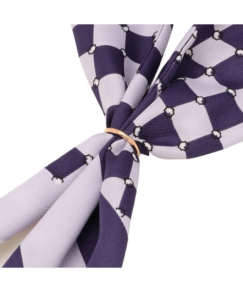 TOKYO SHIRTS（トウキョウシャツ）の「プリント リング付きスカーフ（バンダナ/スカーフ・レディース・グレー/ネイビー系/パープル/イエロー系・FREE）」の12枚目の写真