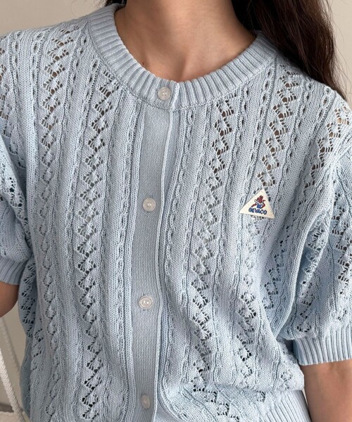 fredy emue（フレディエミュ）の「【GEVACO/ゲバコ】半袖ニットカーディガン（カーディガン/ボレロ・レディース・レッド/ネイビー/アイボリー/サックスブルー・38）」の22枚目の写真