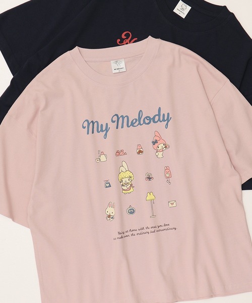 sanrio(サンリオ)の「【Sanrio/サンリオ】天竺 WIDEシルエット ワンポイント刺繍/プリント/レトロ 半袖Tシャツ(Tシャツ/カットソー・レディース・レッド系/ライトグリーン/ブラック/サックスブルー/イエロー/ネイビー/ライトピンク/オートミール・M/L)」の7枚目の写真