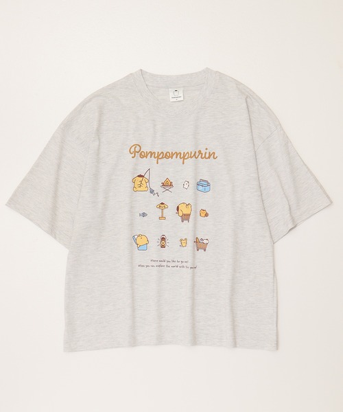 sanrio(サンリオ)の「【Sanrio/サンリオ】天竺 WIDEシルエット ワンポイント刺繍/プリント/レトロ 半袖Tシャツ(Tシャツ/カットソー・レディース・レッド系/ライトグリーン/ブラック/サックスブルー/イエロー/ネイビー/ライトピンク/オートミール・M/L)」の9枚目の写真