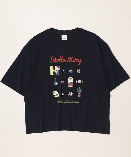 sanrio(サンリオ)の「【Sanrio/サンリオ】天竺 WIDEシルエット ワンポイント刺繍/プリント/レトロ 半袖Tシャツ(Tシャツ/カットソー・レディース・レッド系/ライトグリーン/ブラック/サックスブルー/イエロー/ネイビー/ライトピンク/オートミール・M/L)」の11枚目の写真