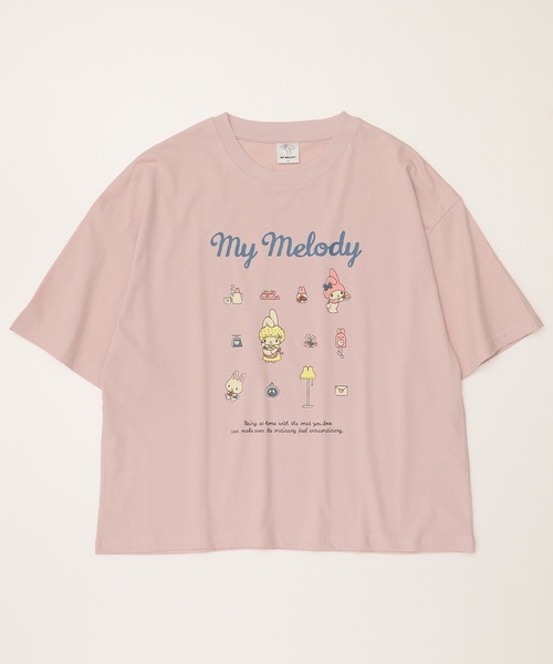 sanrio(サンリオ)の「【Sanrio/サンリオ】天竺 WIDEシルエット ワンポイント刺繍/プリント/レトロ 半袖Tシャツ(Tシャツ/カットソー・レディース・レッド系/ライトグリーン/ブラック/サックスブルー/イエロー/ネイビー/ライトピンク/オートミール・M/L)」の15枚目の写真