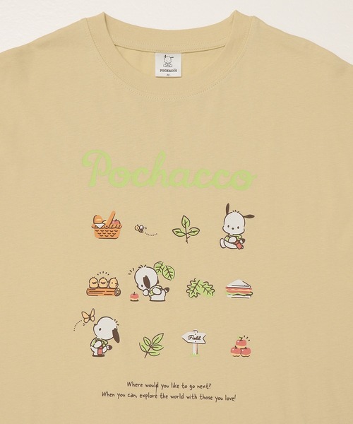 sanrio(サンリオ)の「【Sanrio/サンリオ】天竺 WIDEシルエット ワンポイント刺繍/プリント/レトロ 半袖Tシャツ(Tシャツ/カットソー・レディース・レッド系/ライトグリーン/ブラック/サックスブルー/イエロー/ネイビー/ライトピンク/オートミール・M/L)」の21枚目の写真