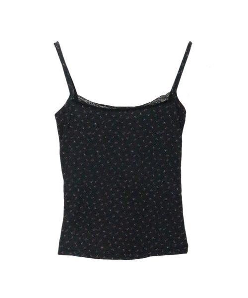ALLuRing ChaRm(アリュリングチャーム)の「Floral Frills Camisole / 花柄フリルキャミソール 小花柄 カップ付(キャミソール・レディース・ブラック/ホワイト・FREE)」の4枚目の写真