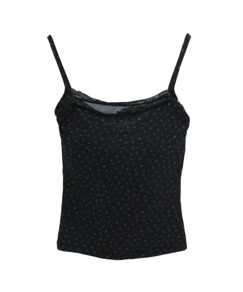 ALLuRing ChaRm(アリュリングチャーム)の「Floral Frills Camisole / 花柄フリルキャミソール 小花柄 カップ付(キャミソール・レディース・ブラック/ホワイト・FREE)」の3枚目の写真