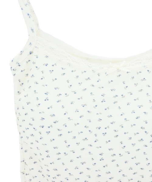 ALLuRing ChaRm(アリュリングチャーム)の「Floral Frills Camisole / 花柄フリルキャミソール 小花柄 カップ付(キャミソール・レディース・ブラック/ホワイト・FREE)」の6枚目の写真