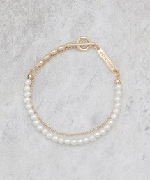 OPAQUE.CLIP | フェイクパール×チェーン2連ブレスレット(ブレスレット)